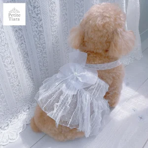ふんわりリボンのチュールワンピ